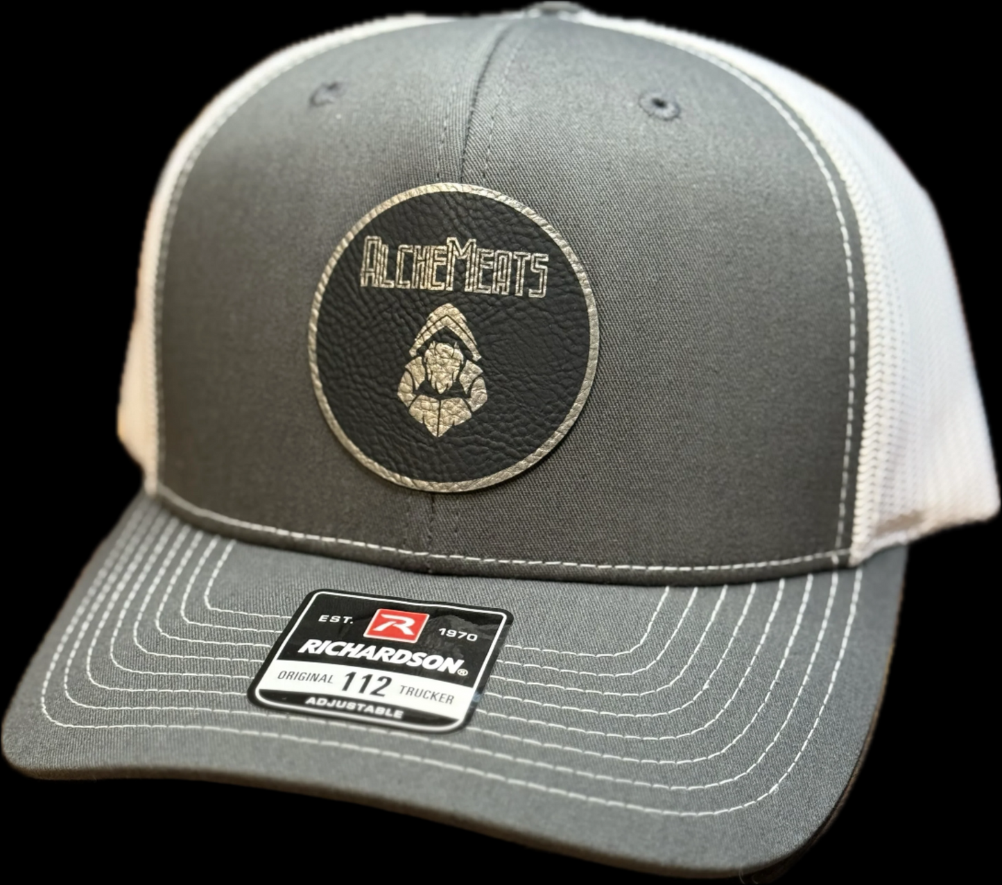 AlcheMeats Trucker Snapback Hat - Charcoal/White