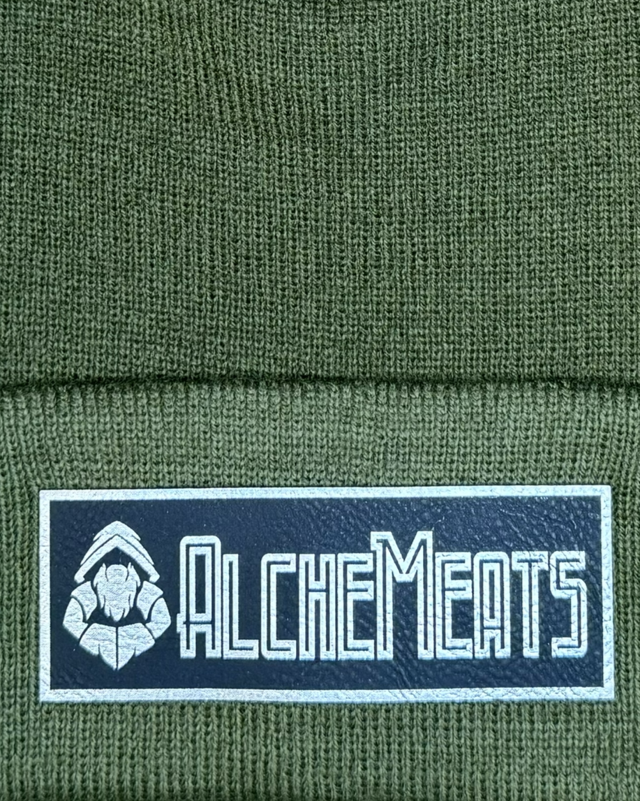AlcheMeats Cuffed Beanie in Olive