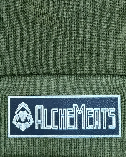 AlcheMeats Cuffed Beanie in Olive